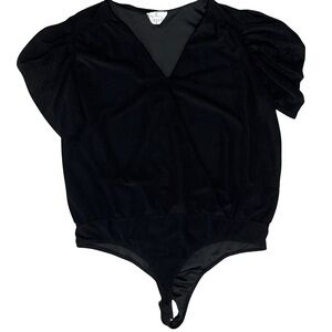 Black Womens VNeck Body Suit XLarge